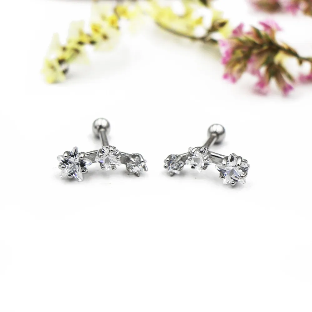 Stainless Steel Star Ear Daith Piercing Zircon Cuff J | Украшения и аксессуары