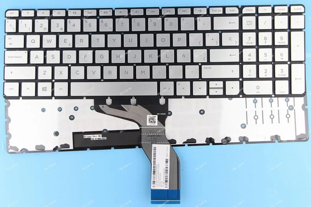 

Новая клавиатура SP с испанской раскладкой Teclado Для HP Omen 15-AX010NS 15-AX020NS 15-AX033NS 15-AX039NS, серебристая с подсветкой, маленькая Клавиша ввода