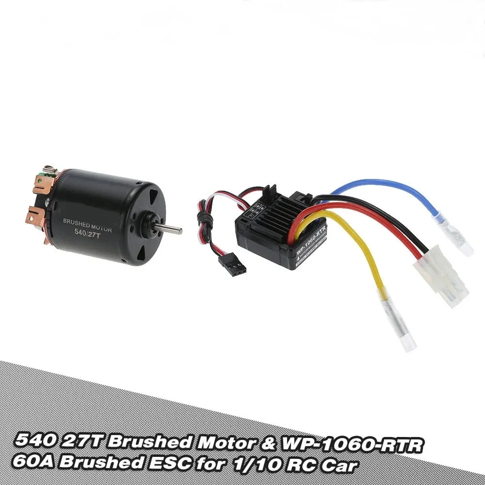 540 27T 4 контактный щеточный мотор и WP 1060 RTR 60A водонепроницаемый ESC электронный
