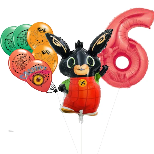 8pcs 6 Bing Bunny Sula Elephant Balloon мультфильм кролик воздушный шар в форме животного игрушки для детей 1-й День рождения воздушные шары для украшения - Цвет: 8pcs 6