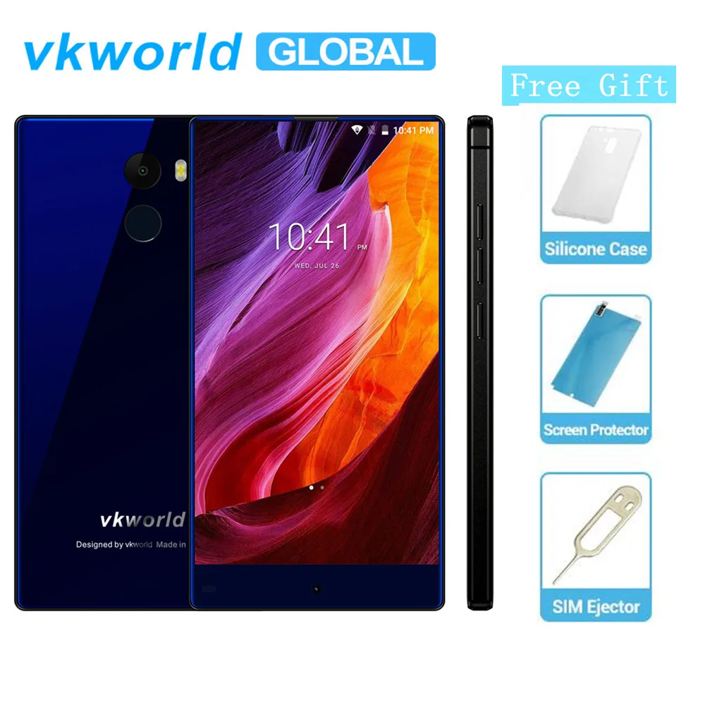 VKworld Mix Plus 4G смартфон с 5 дюймовым дисплеем ОЗУ 3 ГБ ПЗУ 32 Android 7 0 четырёхъядерным