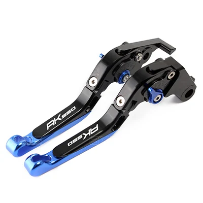 black blue Для KYMCO AK550- тормозные рычаги CNC регулируемые мотоциклетные тормозные рычаги сцепления тормоза руль AK 550 логотип - Цвет: black blue