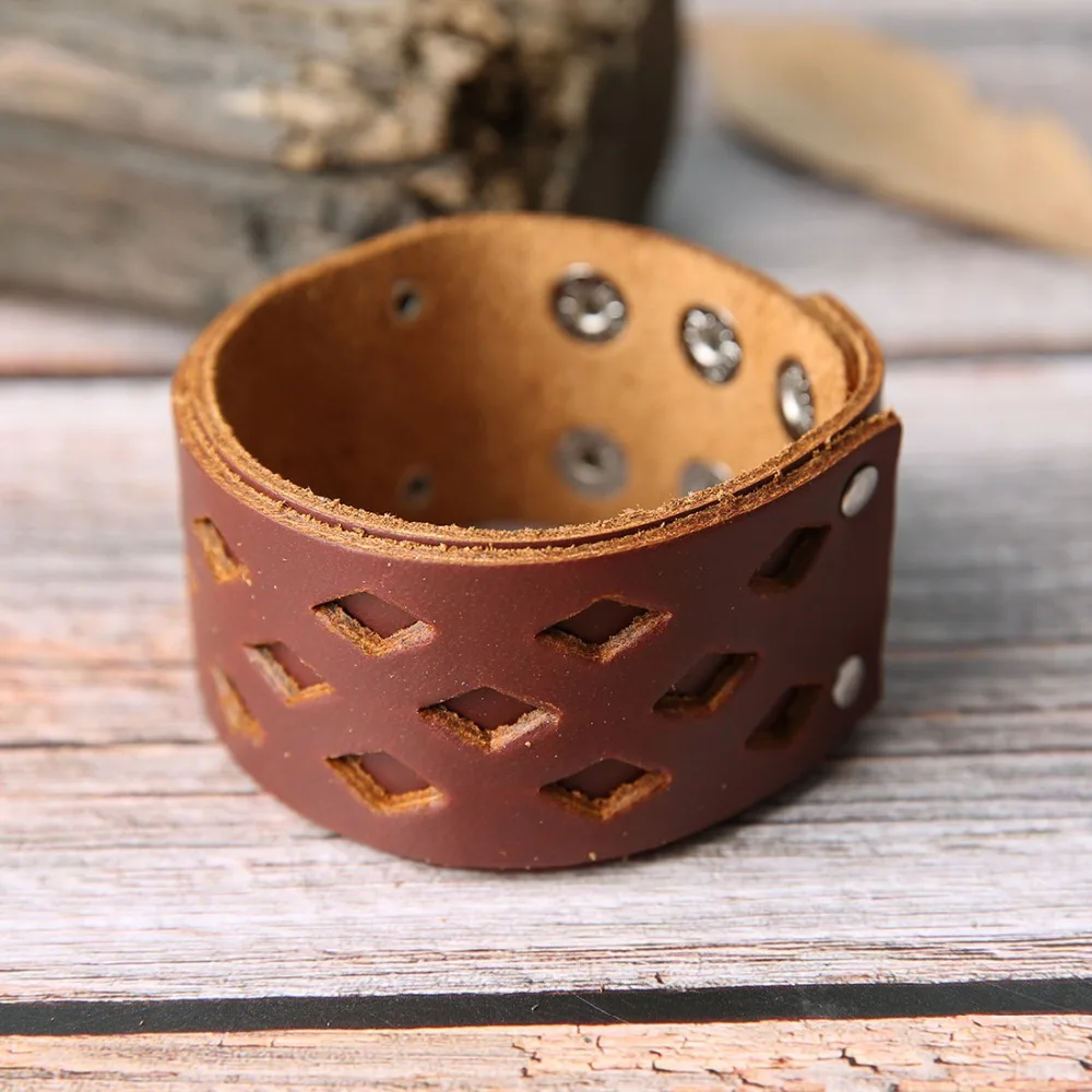 XINYAO 2019 Handmade Black Bronze PU Leather Bracelet for Women Men Cuff Bracelets &amp Bangles Jewelry Wristband Pulseira | Украшения и