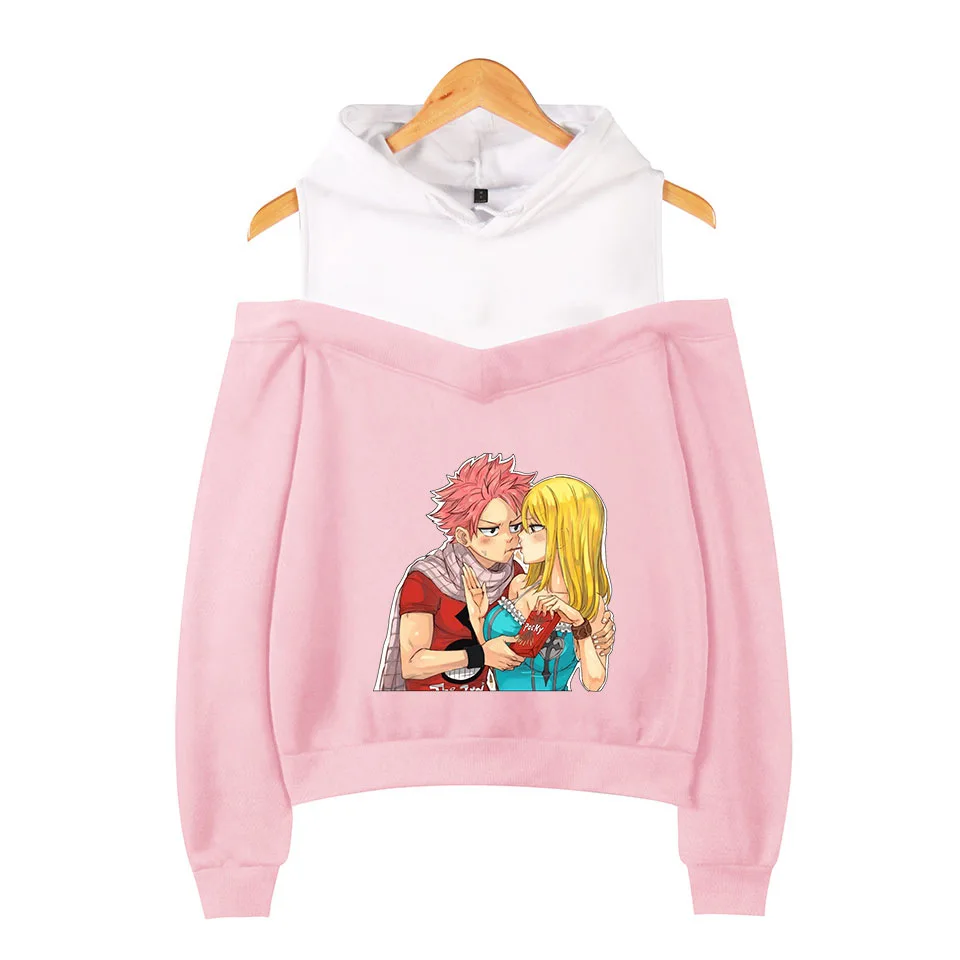 

Anime Fairy Tail Printed Women Hoodies Sweatshirts Harajuku Streetwear Hip Hop Sexy Off Shoulder Fleece Hooded Jacket Female