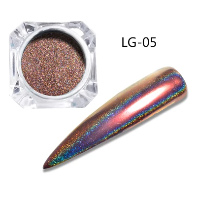 LG05 0,2 г/кор. голографические блестящие лазерные Порошковые блестки для ногтей маникюр Дизайн ногтей хром пигмент ногти "сделай сам" 12 цветов на выбор - Цвет: LG05