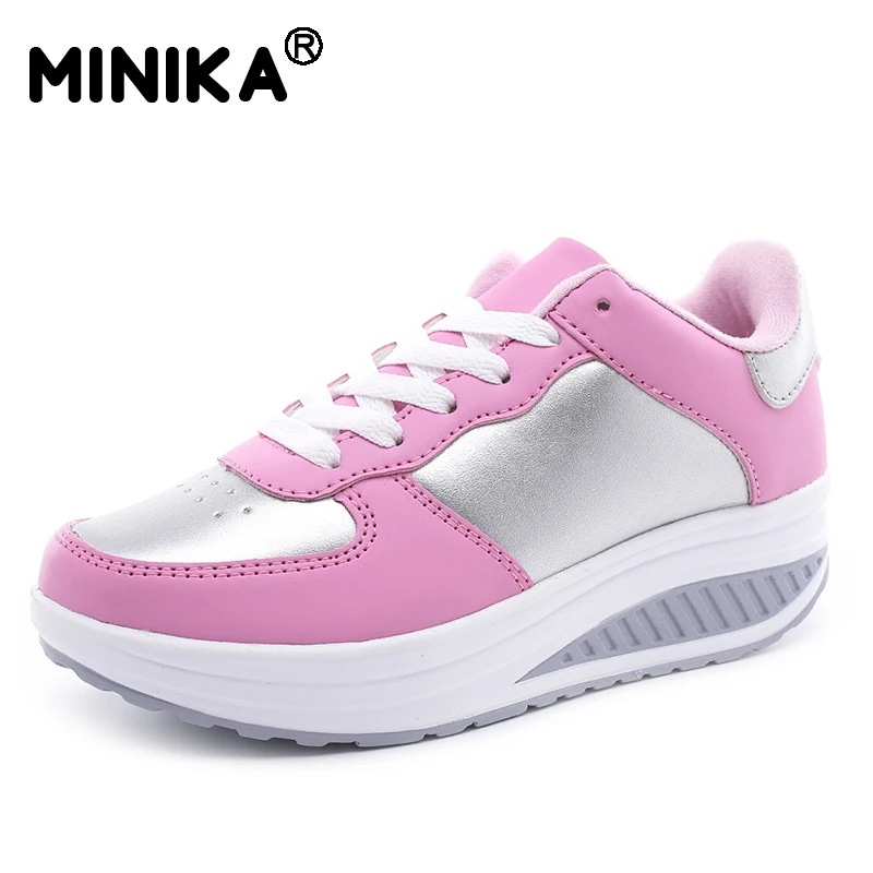 Minika PU And Mesh Casual Swing Breathable Wedges Chaussure Femme Platform Shoes Women Ladies Trainers Sneakers Zapatos Mujer | Обувь