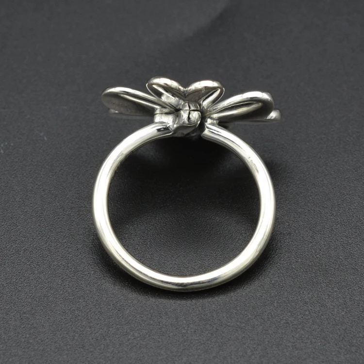 

Authentic 925 sterling silver ring clover flower lucky rings in love for woman wedding party gift fine jewelry