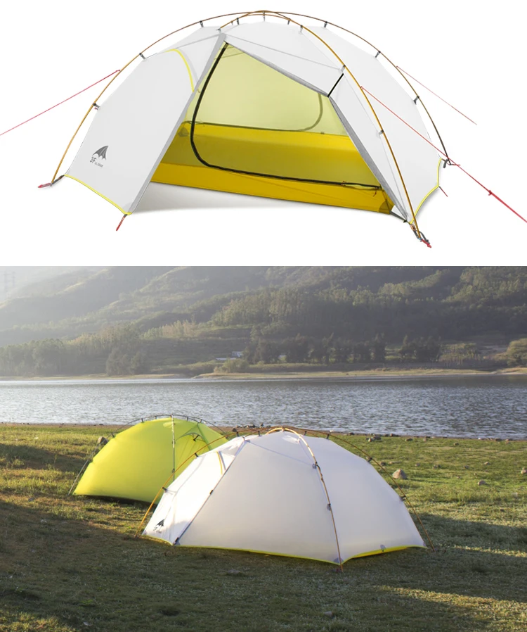 3F UL GEAR Зеленый и белый 3 Сезона Палатка 15D нейлон Fabic двухслойный водонепроницаемый тент для 2 человек