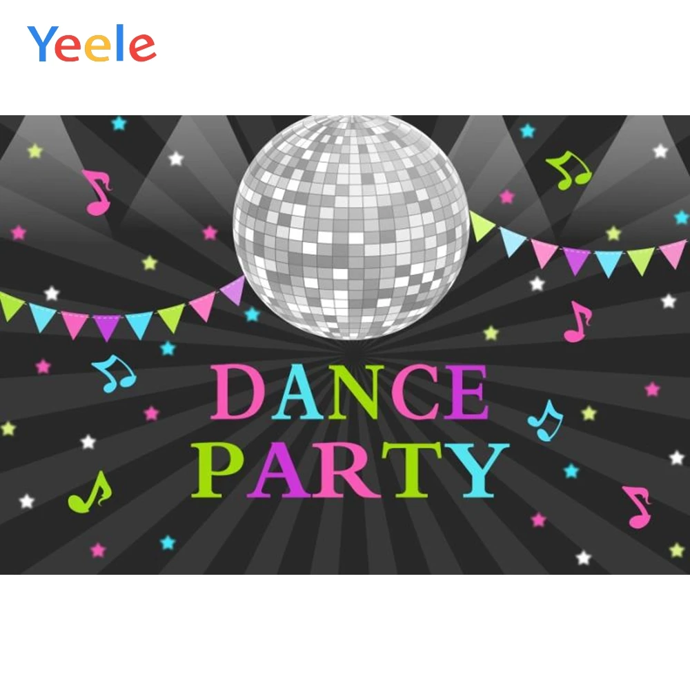 

Yeele Dance Party Black Colorful Stars Portrait Photography Backgrounds Customized Photographic Backdrop For Photo Studio