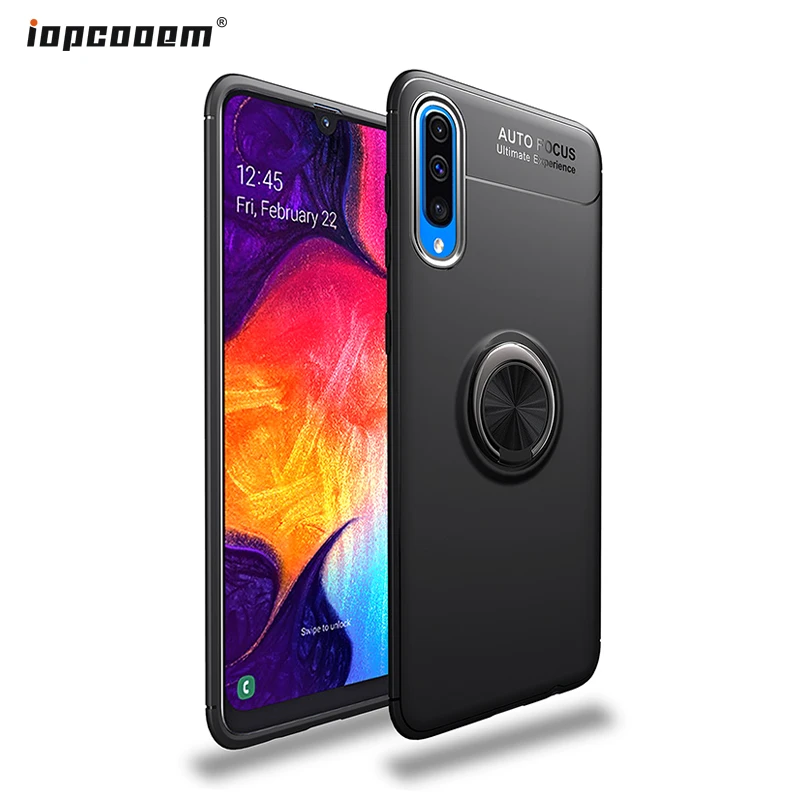 Подставка с магнитным кольцом чехол для Samsung Galaxy A50 A30 ударопрочный ТПУ