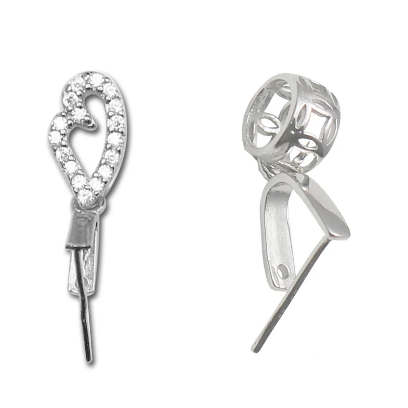 

Beadsnice 38357smt17 Sterling Silver Pinch Bail for Dangle Pendant With Hole Connector for Necklace Making