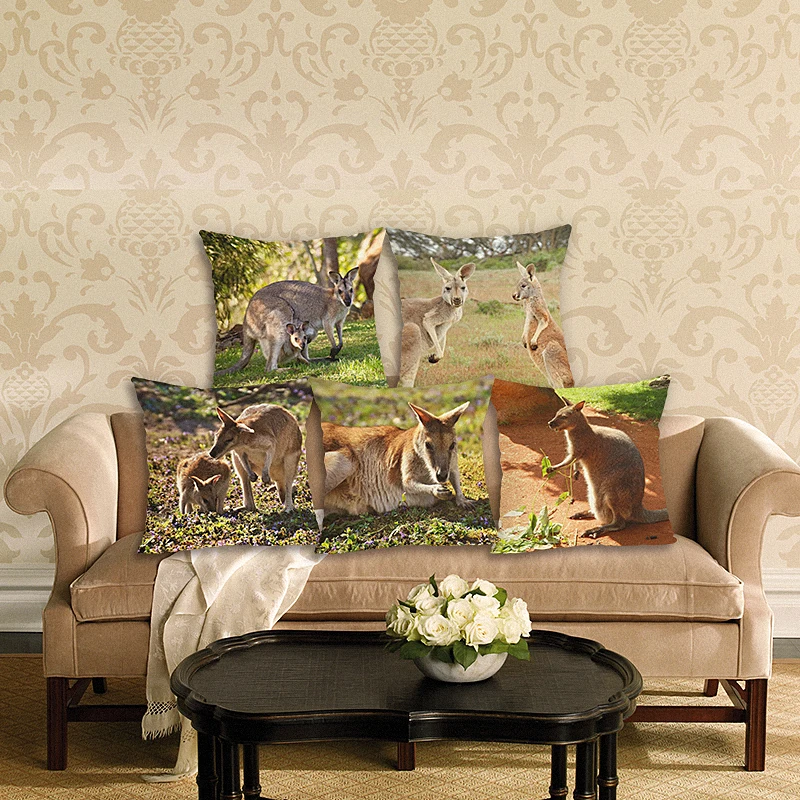 Hello HD кенгуру наволочка из хлопка и льна бросок домашний Свадебный чехол для