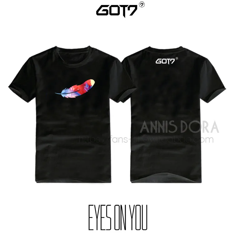 GOT7 2017 WORLD TOUR Таиланд станция Цвет перо с логотипом короткий рукав футболка |