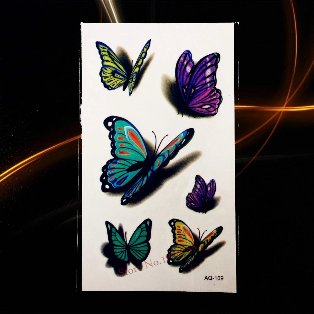 Злобный череп черный синий водонепроницаемый боди арт тату наклейки для ног AQ 089