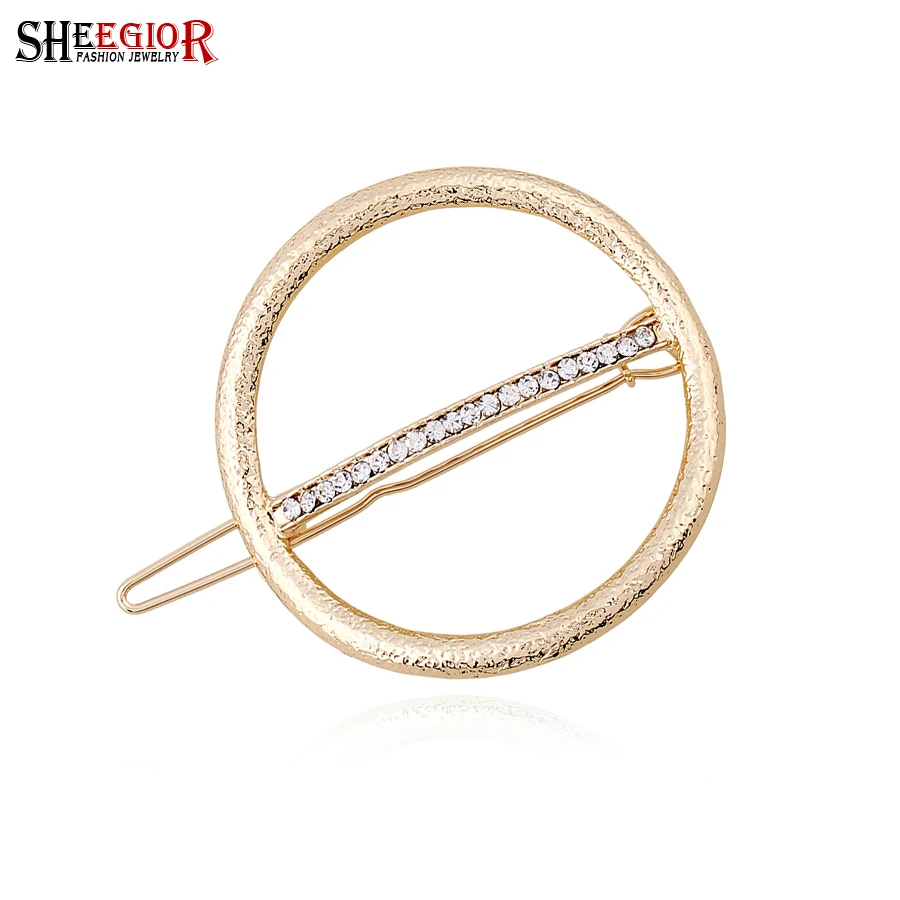 SHEEGIOR Classic Crystal Circular Hairgrips Hair Accessories for Women Gold Silver color Clip Rhinestone Party Jewelry | Украшения и