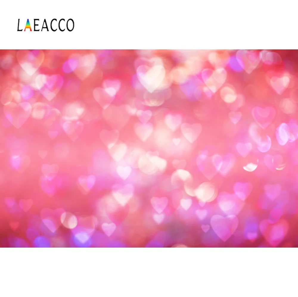 Laeacco розовый красный любовь сердце горошек свет боке вечеринка Декор ребенок