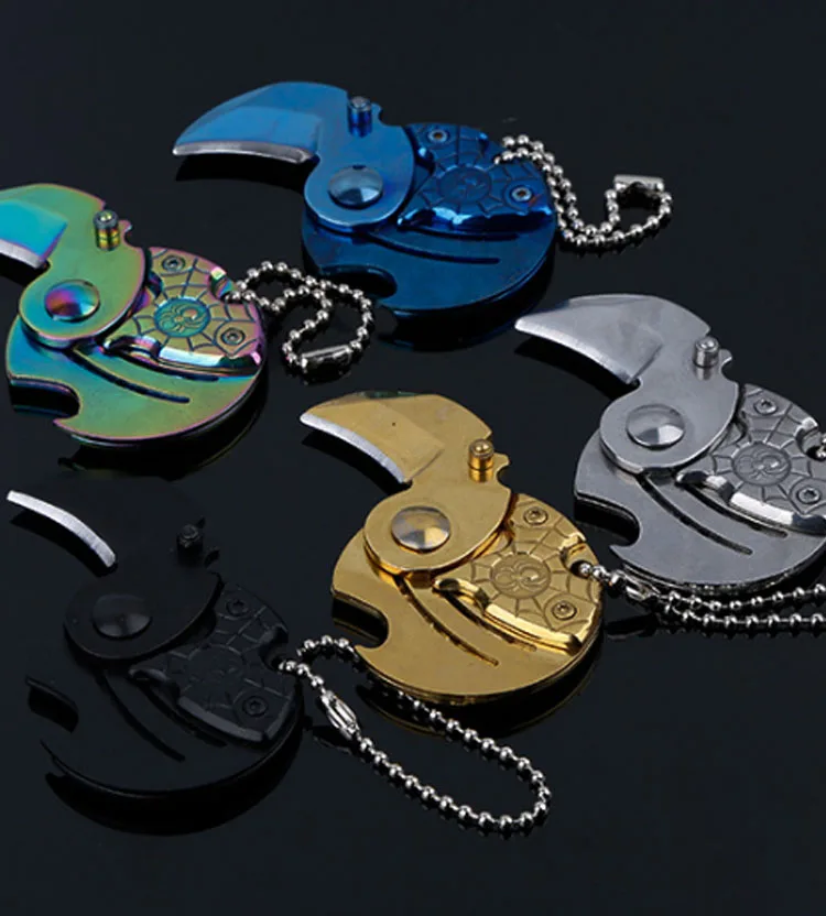 Мини портативный складной Монетный Нож EDC karambit Карманный охотничий нож брелок