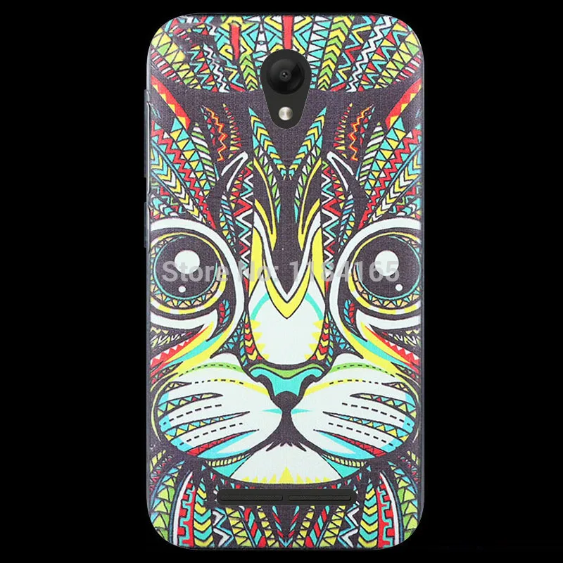 Модный мягкий ТПУ чехол с разноцветными узорами для MTC Smart Start 3 гелевый Чехол