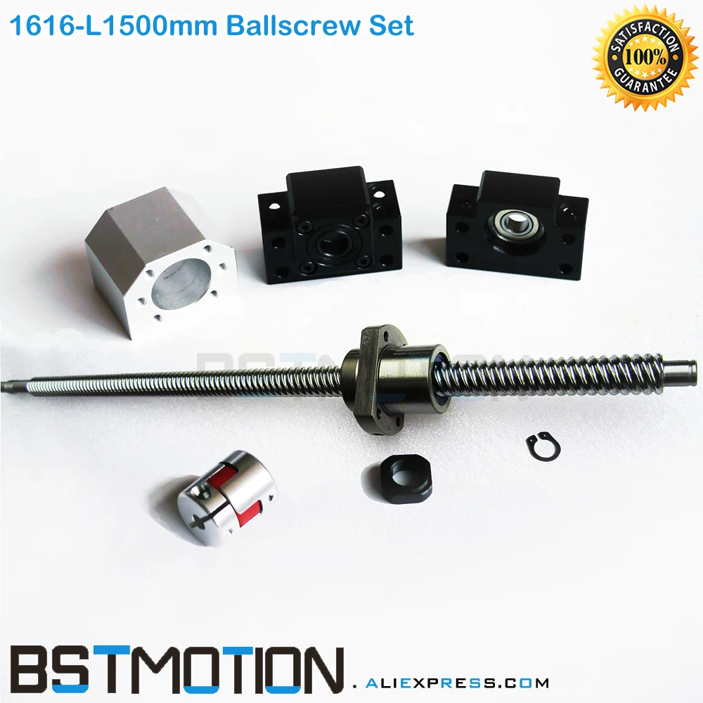 High Lead Ball screw 16mm Diameter 1500mm with SFE1616 Ballnut +1616 Housing + BK12 BF12 Support +Jaw coupler | Инструменты