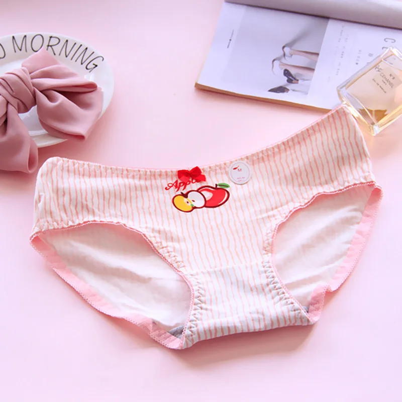 ZAVACE новое нижнее белье из хлопка женские большие размеры apple принт мультфильм
