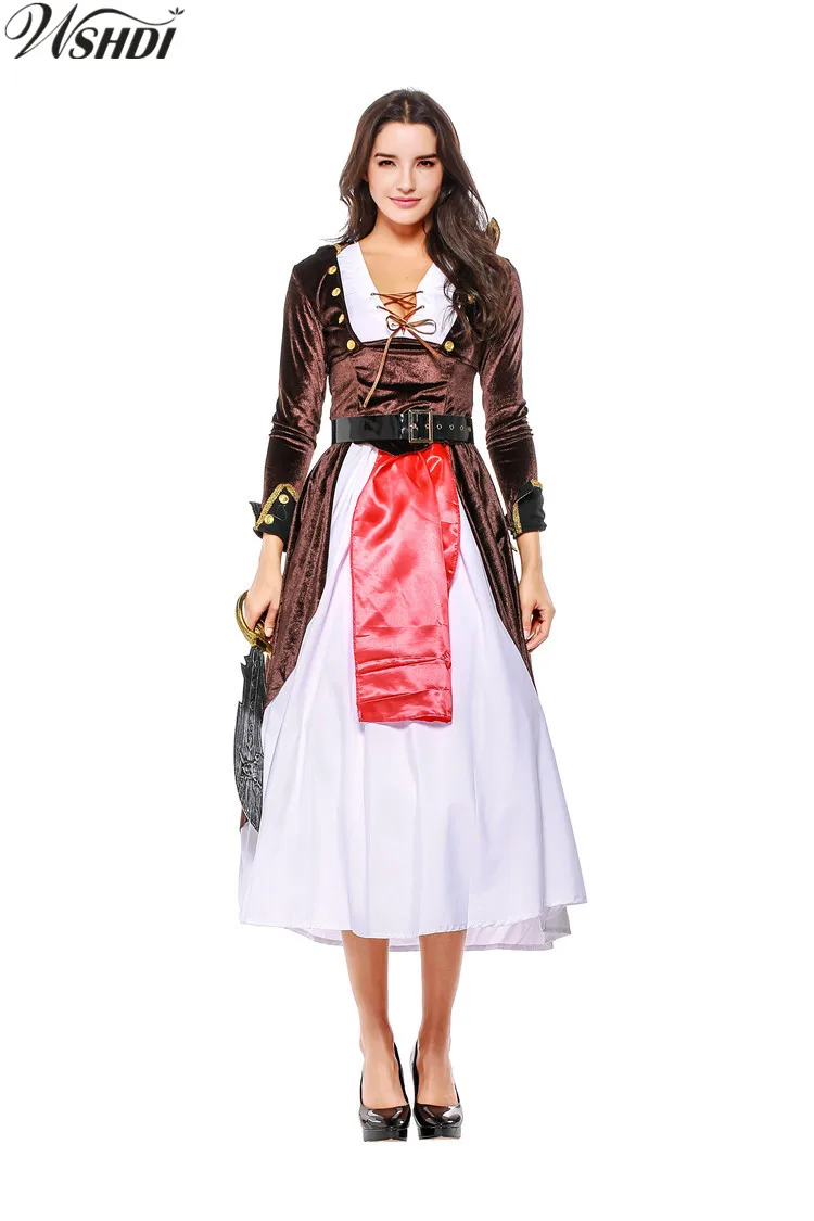

New Arrival! Pirate Costume Women Adult Halloween Carnival Costumes Fantasia Fancy Dress Caribbean Pirates Costume