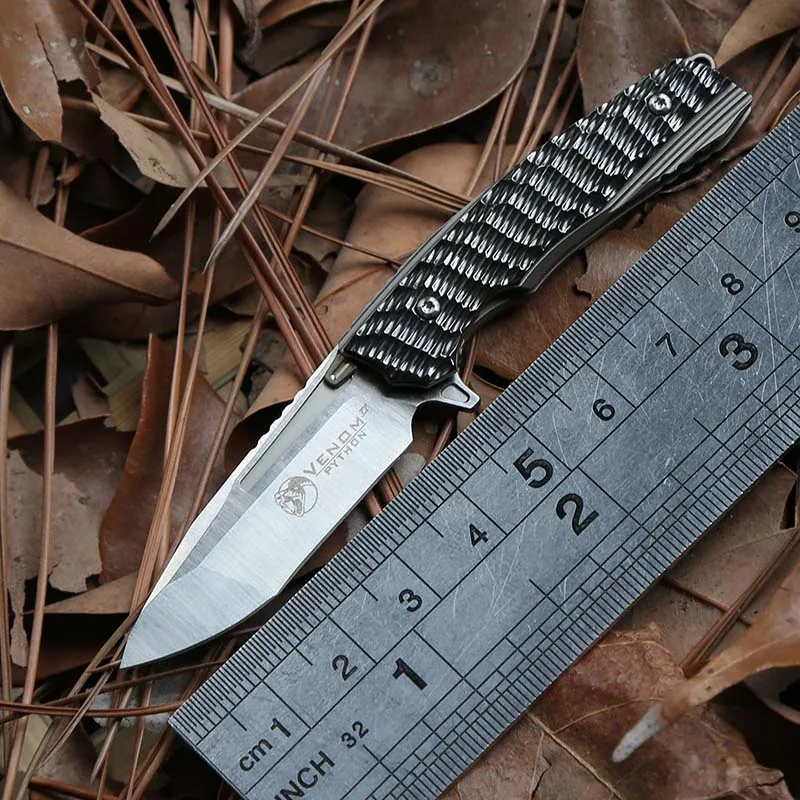 

Складной нож KEVIN JOHN mini VENOM M390, складной нож с шарикоподшипником M390, титановая + CF ручка, походные карманные ножи, инструменты для повседневног...