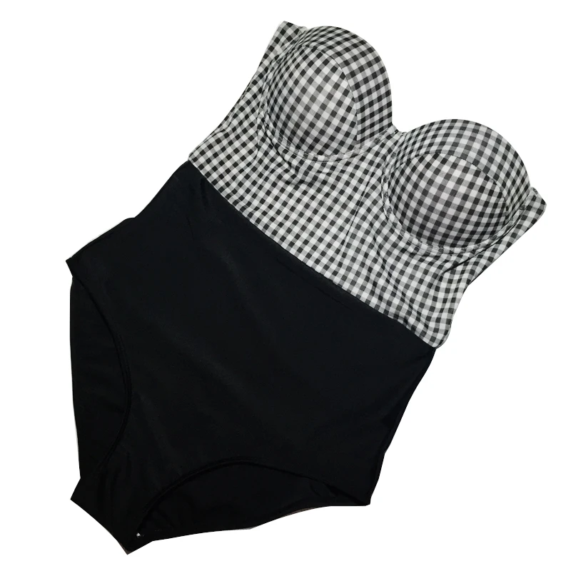 S-XL Push Up цельный купальник скромные купальники женщин 1 шт. 2017 Монокини с оборками