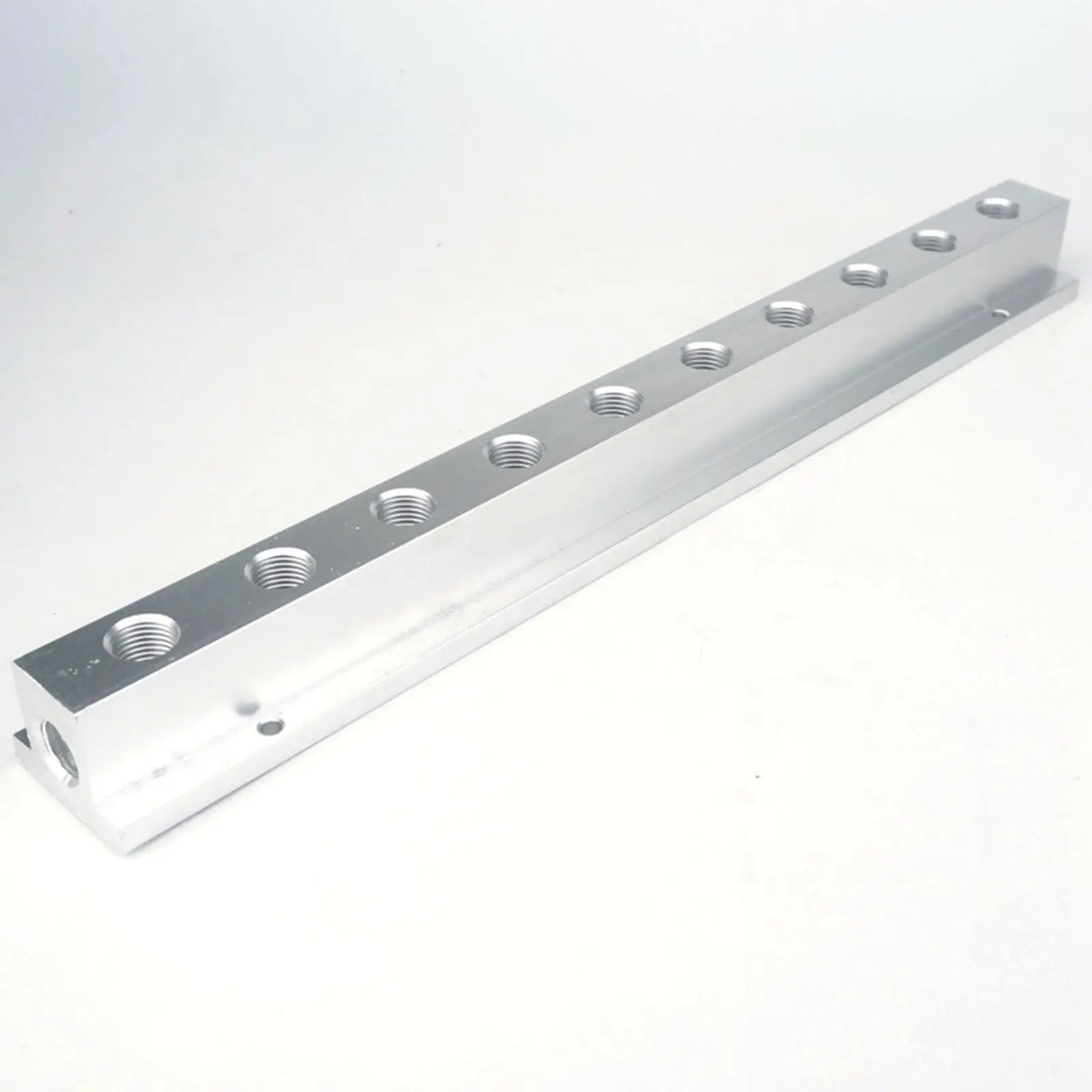 

1/4" BSP Female 10 Way Solid Aluminum T-Shape Air Manifold Block Splitter