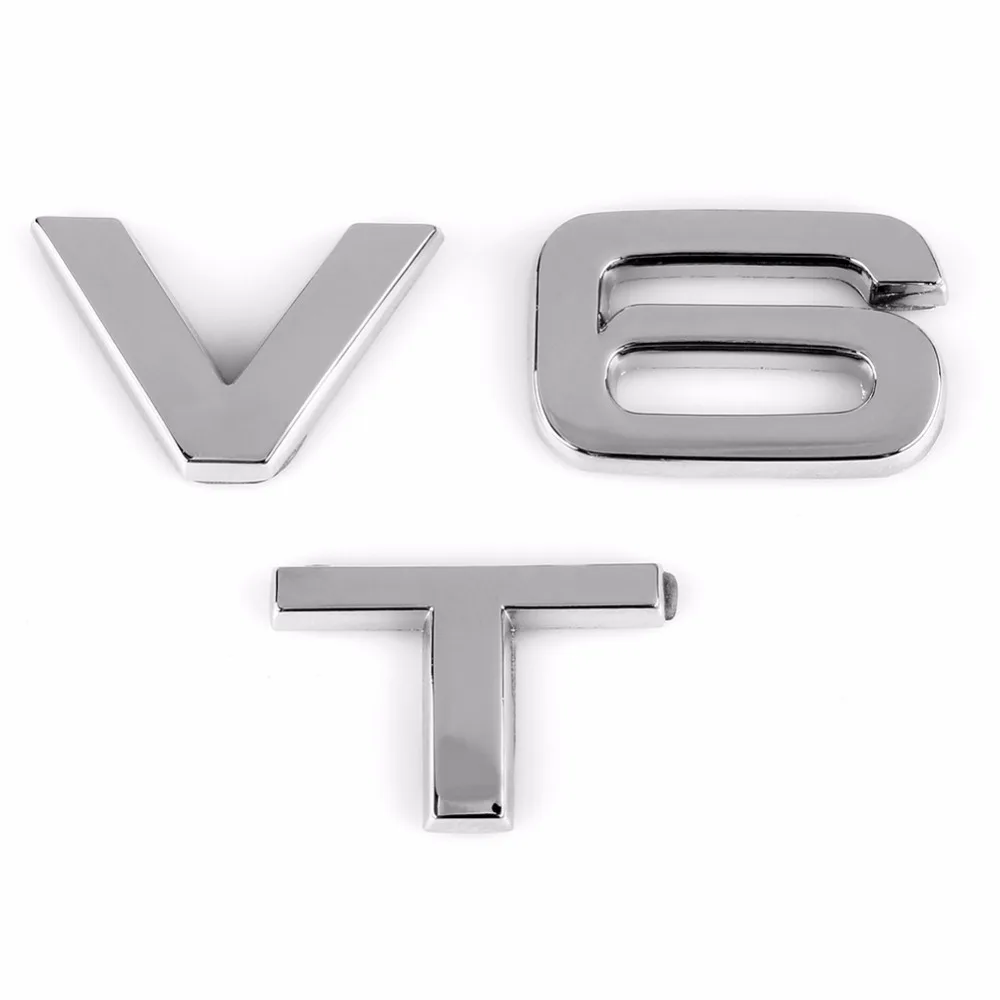 Chrome V6T герба Знак подходит для Audi A1 A3 A4 A5 A6 A7 Q3 Q5 Q7 S6 S7 S8 S4 SQ5|emblem badge|chrome emblemaudi s8 emblem |