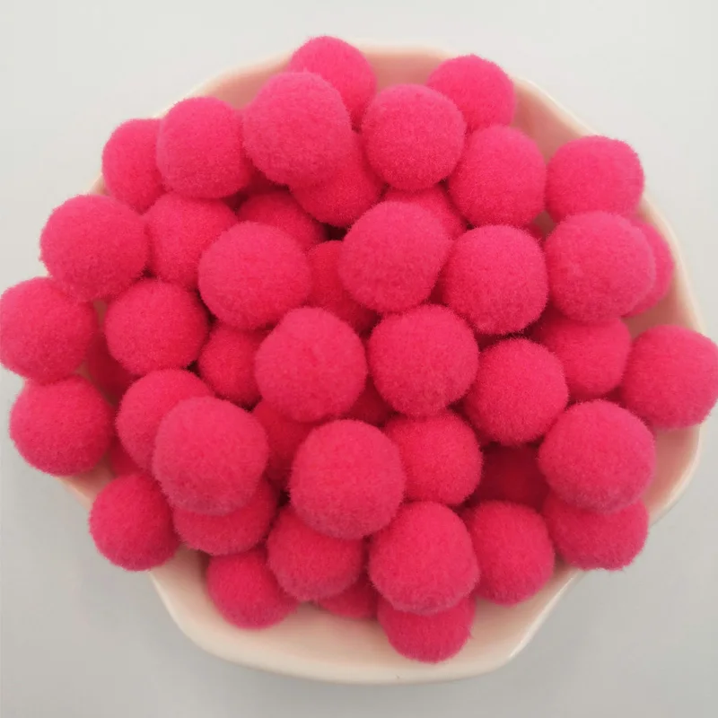 Rose 100 шт./пакет 10/15/20/25 мм Мини пышная Нижняя Pom Poms помпонами ручной работы для детей игрушки свадебный Декор DIY товары для шитья и рукоделия - Цвет: Rose