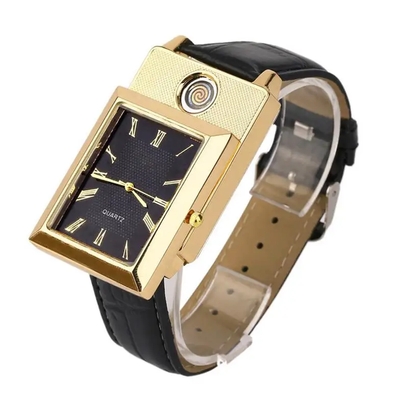 Simple USB Charging Lighter Watch Flameless Windproof Electronic Cigarette Lighters Wrist | Наручные часы