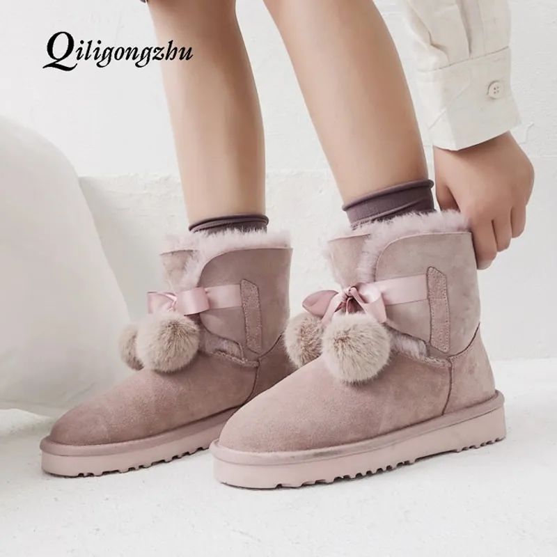 

Women Boots non-slip Waterproof Winter Ankle Snow Boots Warm Wool Fur Female Winter Shoes Botas Mujer Booties Woman plus Size
