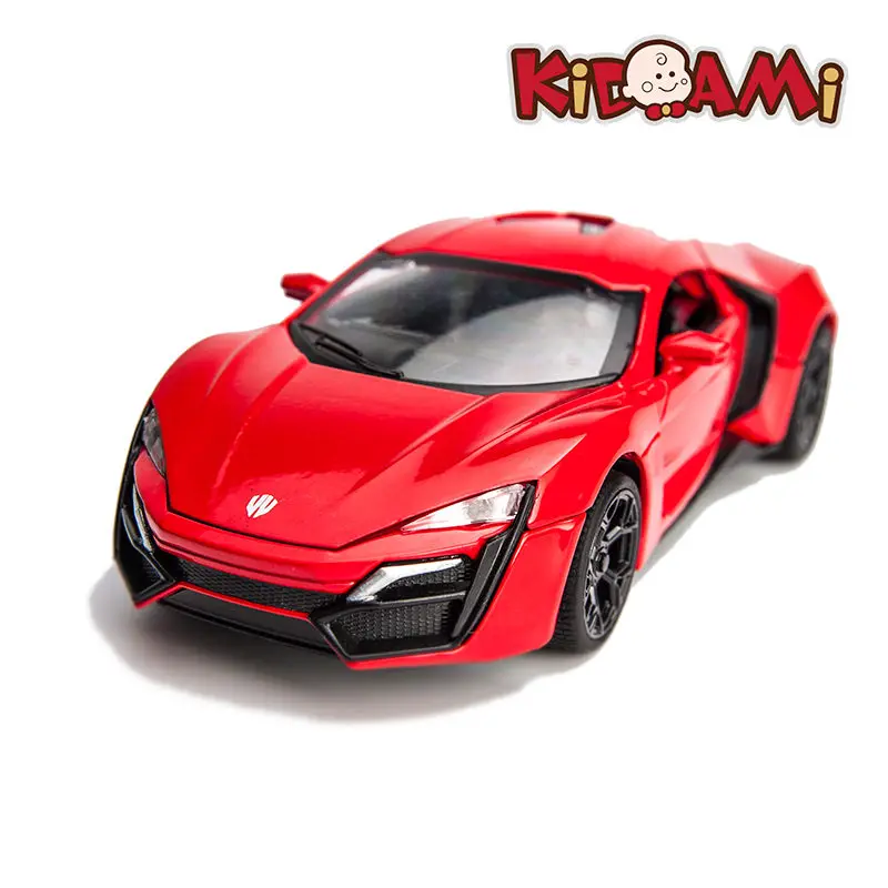 KIDAMI 1:32 быстрый и яростный ликан литой автомобиль игрушечные машины оттяните назад автомобиль со звуковым светом Подарочная коллекция для детей и взрослых - Цвет: Red Lykan