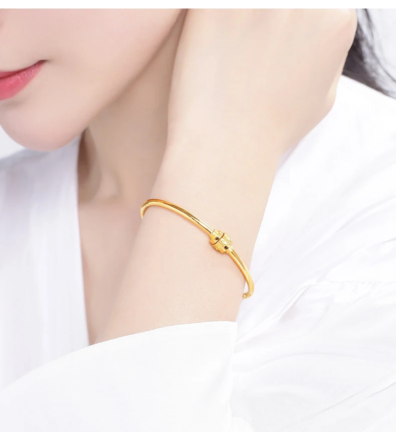 HMSS 24K браслет из чистого золота Настоящее 999 цельный золотой браслет высококлассный красивый романтический, модный Классический ювелирный браслет Лидер продаж Новинка