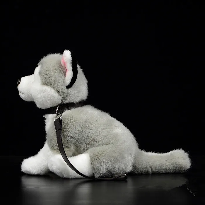 PomkiiLifelike сидя сибирская плюшевая собака хаски игрушки Реалистичная мягкая
