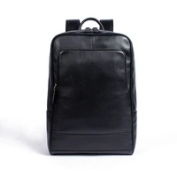 men genuine leather backpack laptop backpack large capacity school bags for teenagers fashion casual travel bag mochila black