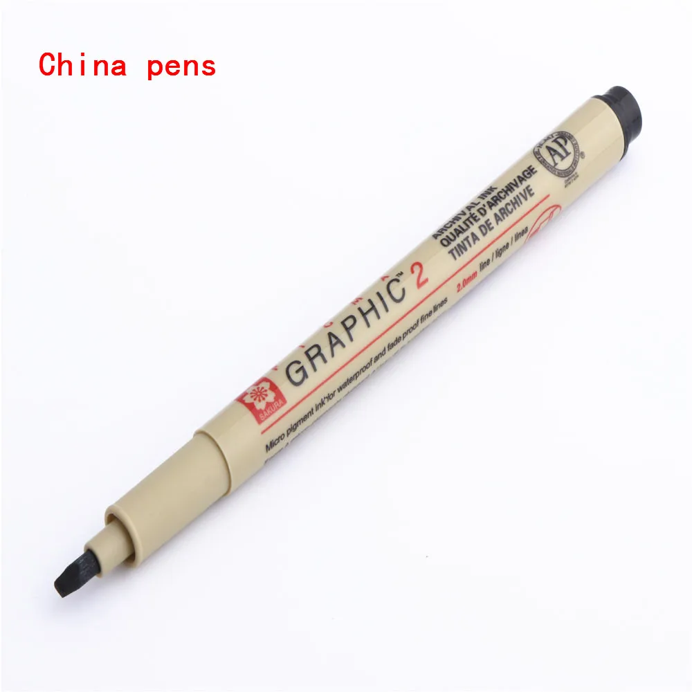 GRAPHIC -2 12 numbe pigma Micron иглы водонепроницаемые тонкие линии Черный Эскиз маркер ручка для дизайна кисть манга рисунок манга товары для рукоделия - Цвет: GRAPHIC -2