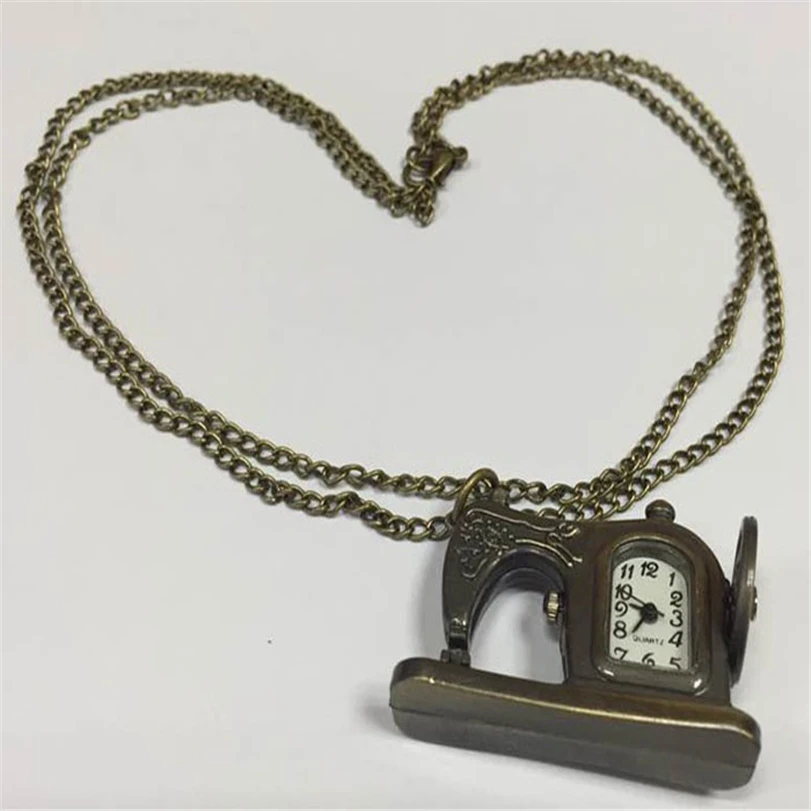 

Unisex men women watch Retro Antique Bronze Alloy Sewing Machines Pendant Pocket Watch Christmas Gift wholesale #200718