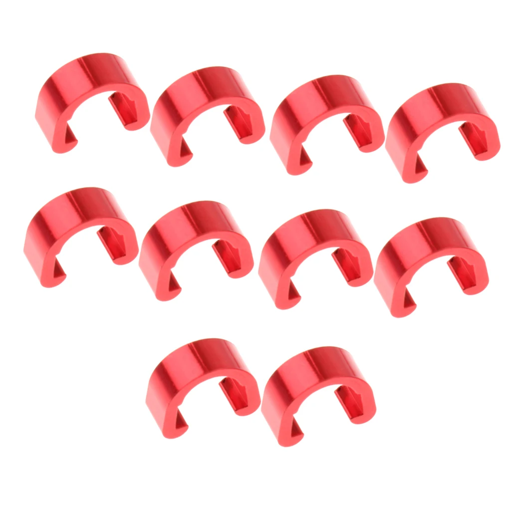 

10Pcs Aluminium C Clip Cable Housing Hose Guide For MTB,Mountain Bikes, Road Bicycle,Road Bike -Red Color