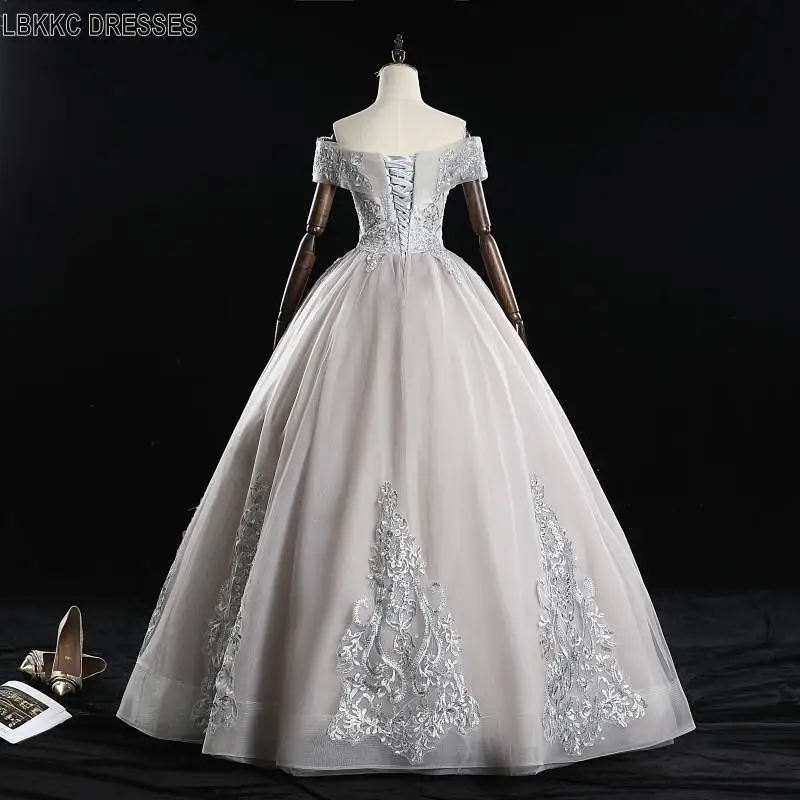 Светло серое платье с открытыми плечами для выпускного вечера Vestido Formatura Longo De Noite