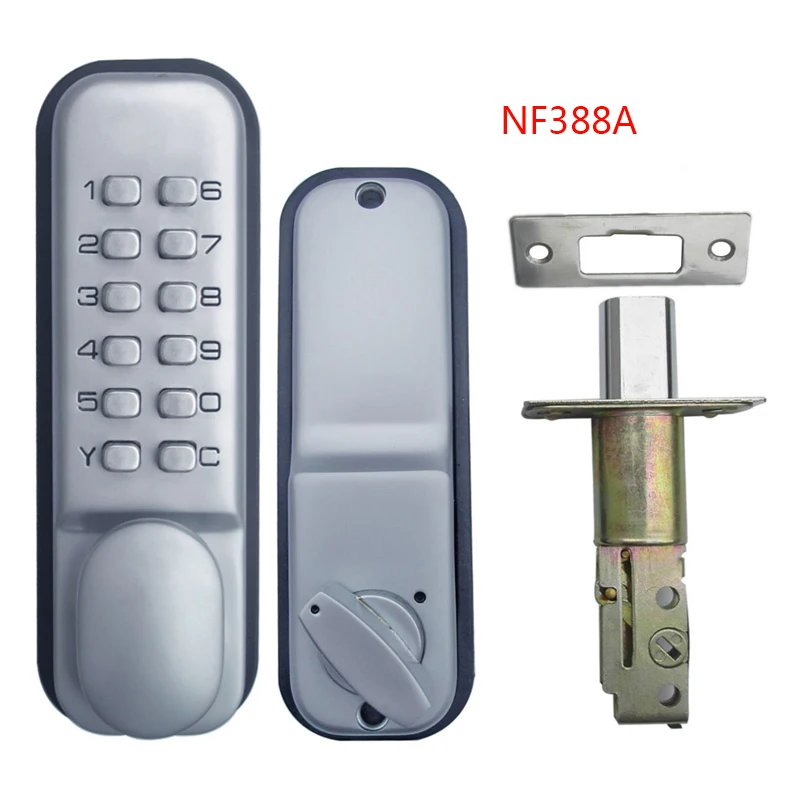 

mechanical door locks Keyless Digital Machinery Code Keypad Password Entry Door Lock Zinc Alloy Silver 1721