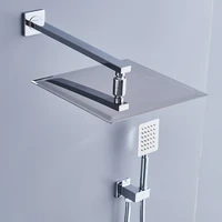 bakala all metal wall bathroom shower faucet brass set rainfall shower mixer tap chrome bathtub faucet waterfall bath shower