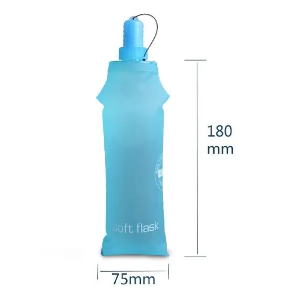 Sky blue 150ML LumiParty Мягкая силиконовая складная сумка для бутылки воды портативные спортивные принадлежности для активного отдыха походная мягкая колба для кемпинга верблюжья сумка для воды - Цвет: Sky blue 150ML