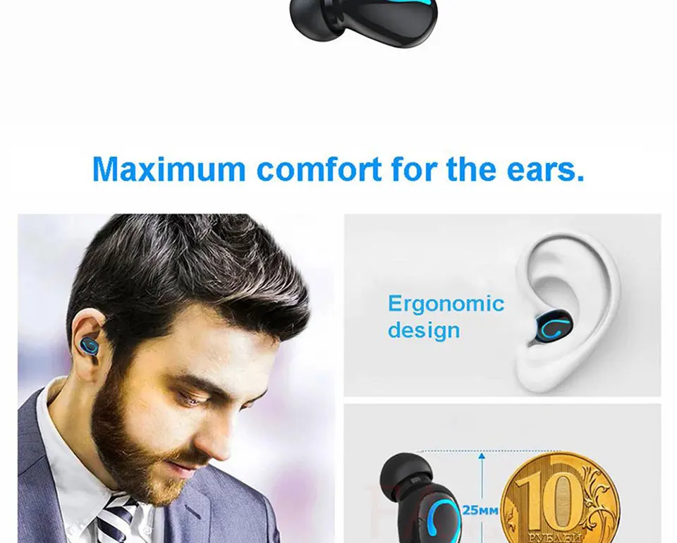 FANGTUOSI TWS беспроводные Bluetooth наушники стерео музыка гарнитура с микрофоном громкой связи вызов наушники с зарядным устройством