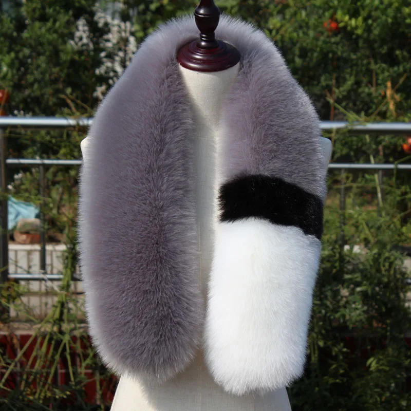 new winter patchwork faux fox scarf short fake fur autumn cosplay fashion trendy muffler multicolor customerized |