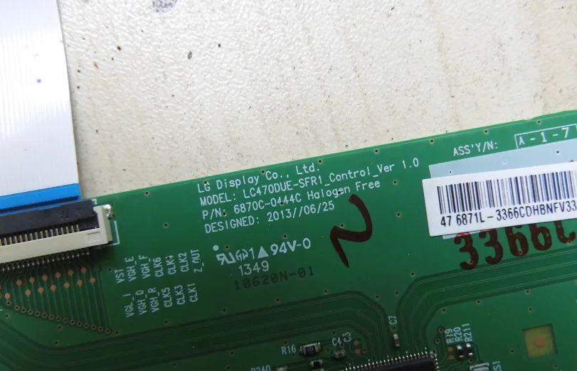 Бесплатная доставка оригинал 6870C 0444A T con LC470DUE SFR1 CONTROL VER 1 0|t-con| |