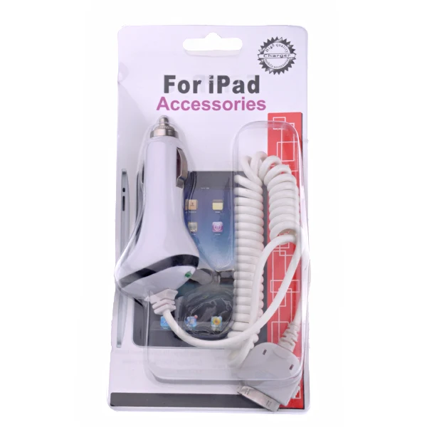 Высокое качество 2000mA автомобильное зарядное устройство для iPad (белый)| |