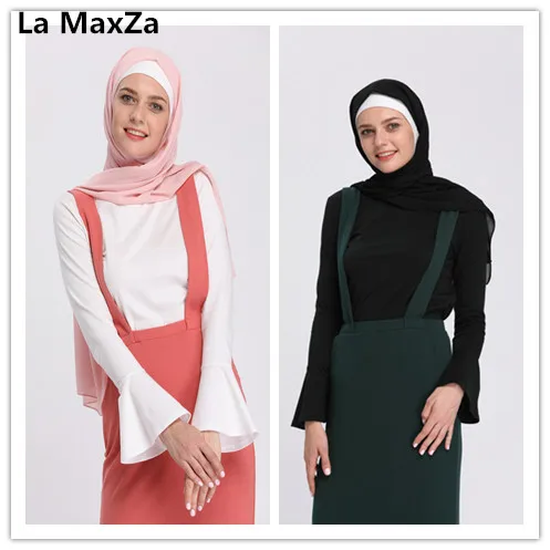 Мусульманские женские топы нижняя рубашка Abaya с длинным рукавом облегающая