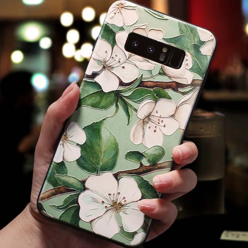 Чехол для Samsung Galaxy A50 A80 A50s A30s мягкий силиконовый чехол с 3D тиснением и цветами A70 A30