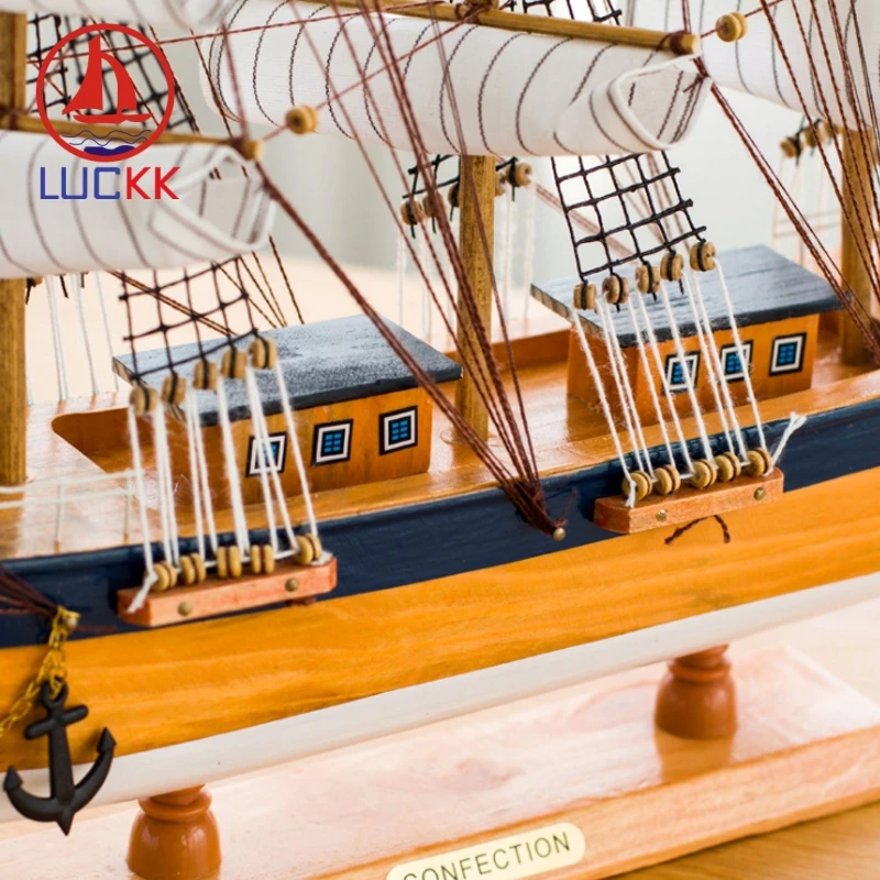 LUCKK 60 см ручная работа современная деревянная модель корабль скандинавский